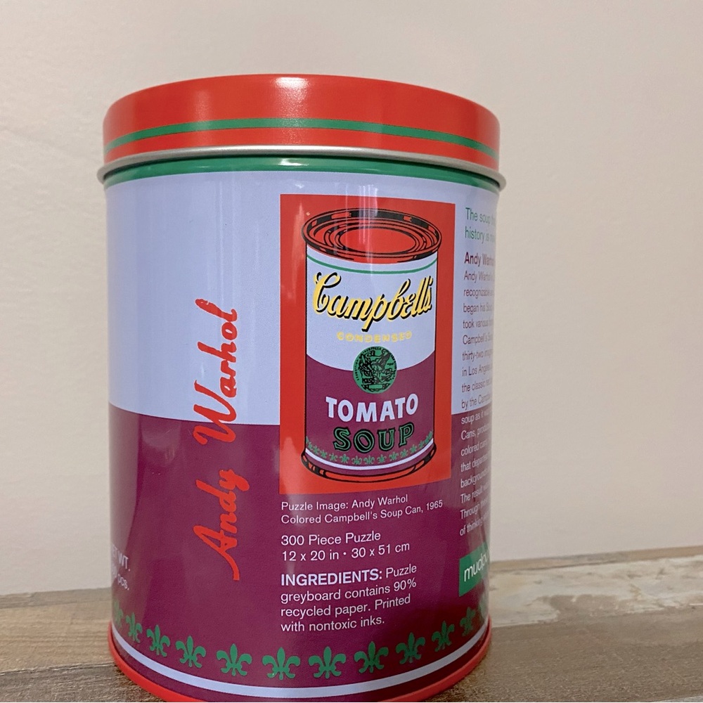 Andy Warhol Collectible Puzzle Tomato Soup Can 300-Piece Puzzle - New in Can